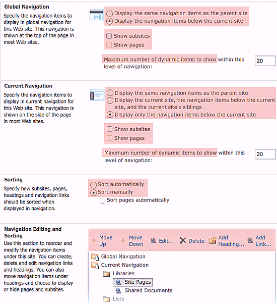 Yes, the SharePoint navigation really can work for your needs